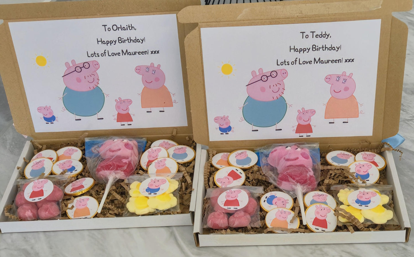 Peppa' inspired gift box- Peppa-inspired- Birthday gift- Postal gift - Letterbox gift