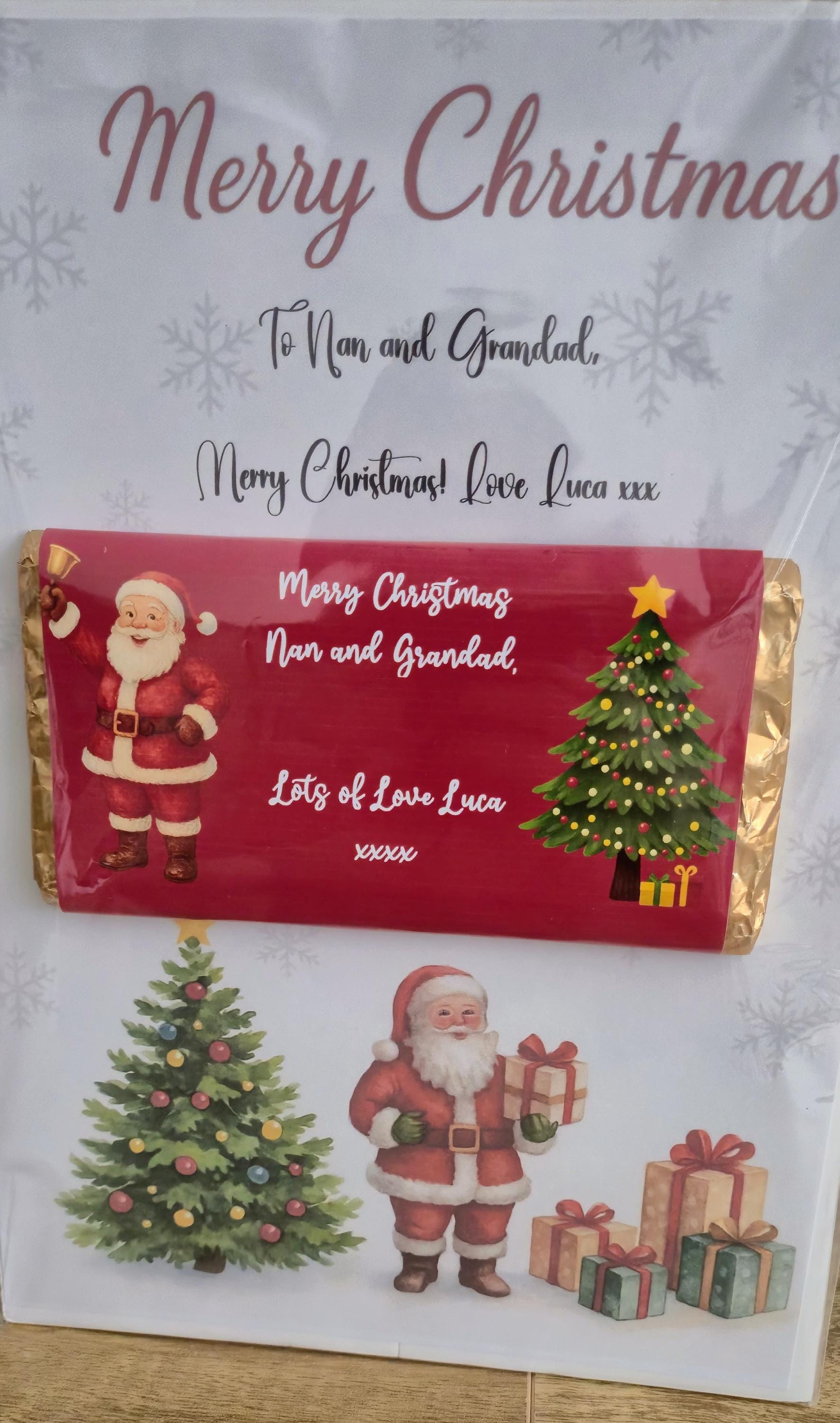 MERRY christmas hocolate board - chocolate message board.- Personalised