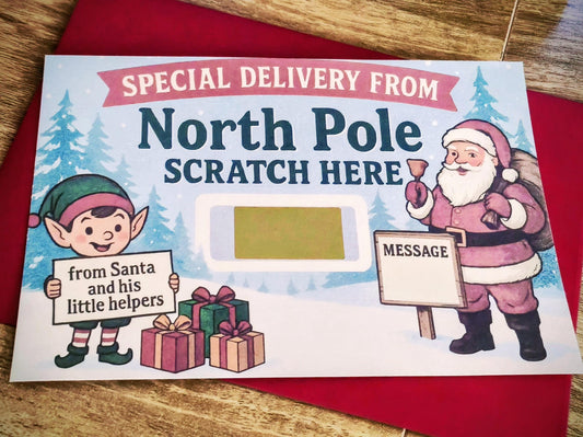 Santa scratch off - Christmas gift voucher - Scratch off - Stocking filler - secret santa.- Christmas eve box