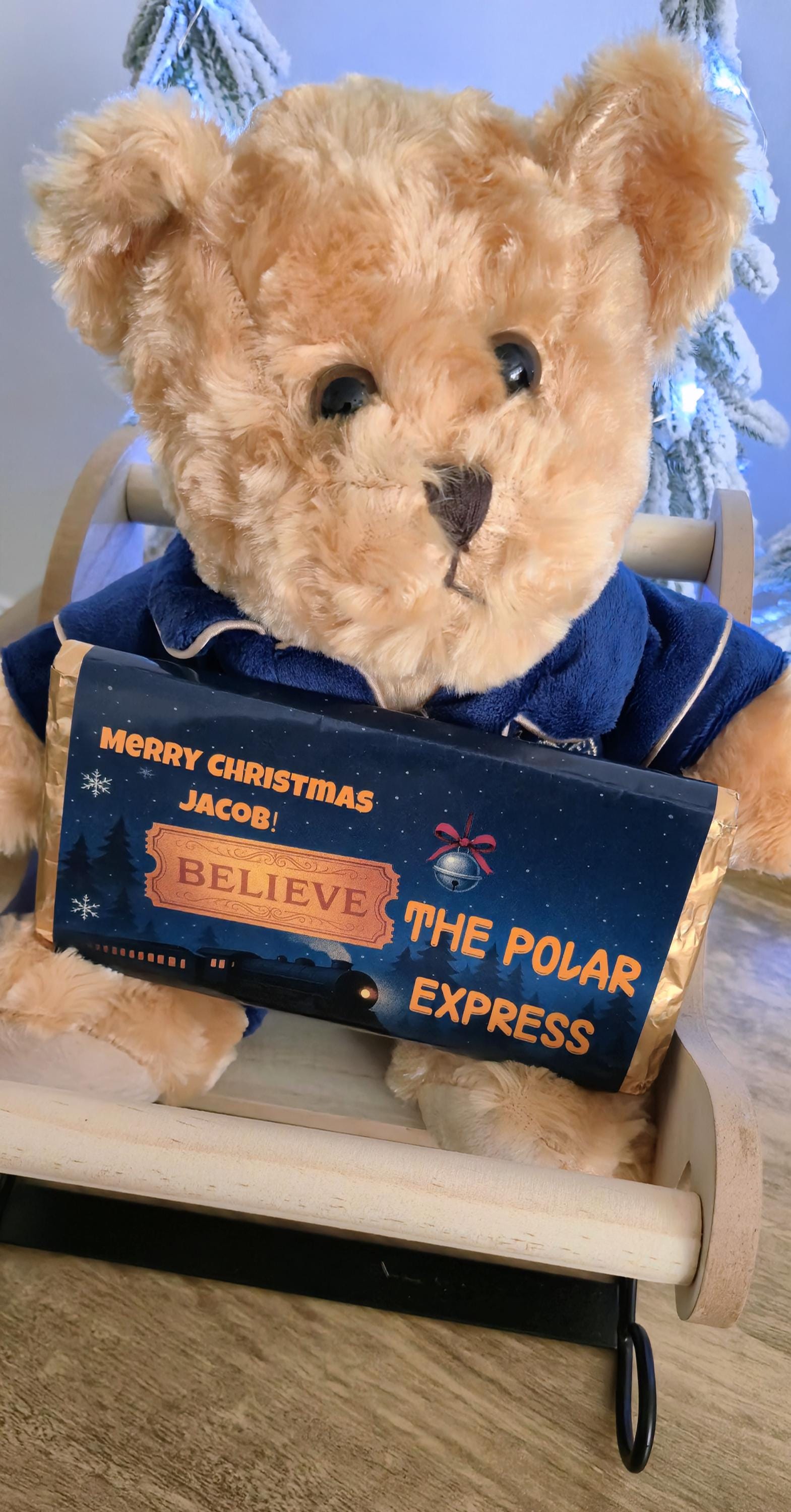 Personalised Polar express customisable chocolate bar - christmas - stocking filler - Christmas eve box