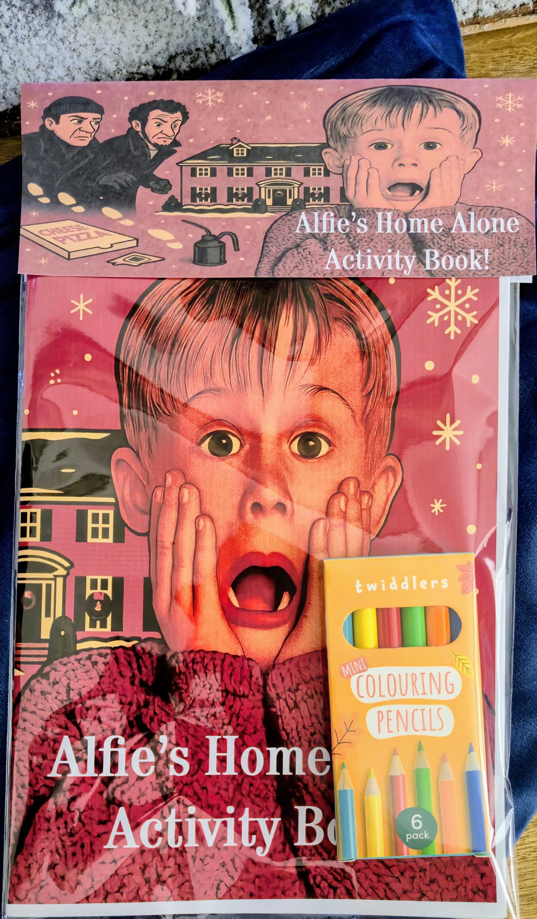 Christmas colouring activity pack - Stocking Filler- Xmas eve box -Personalised Christmas Activity Book with Colouring Penci