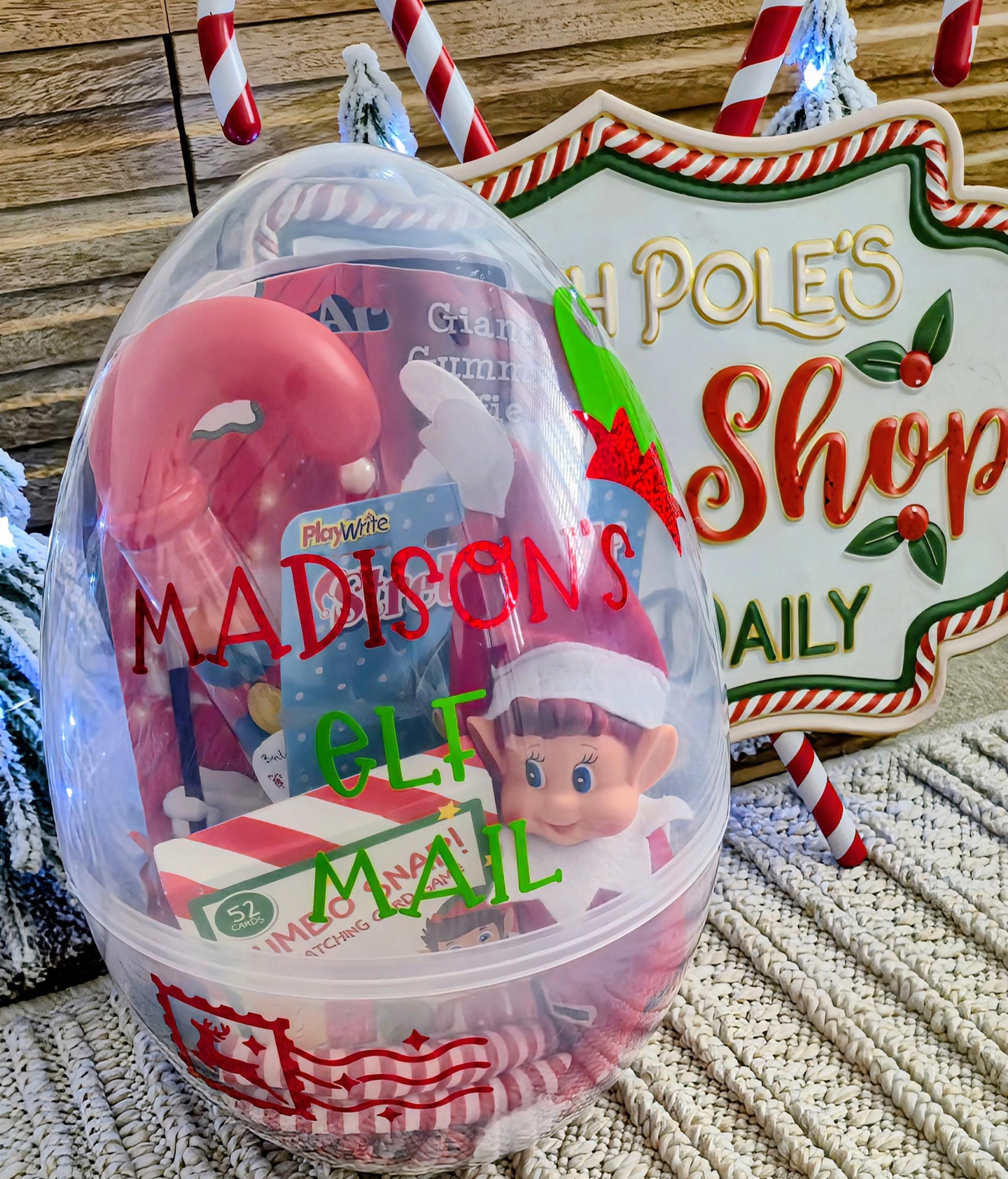 Personalized Elf Surprise Egg: Christmas Elf Delivery Gift Set