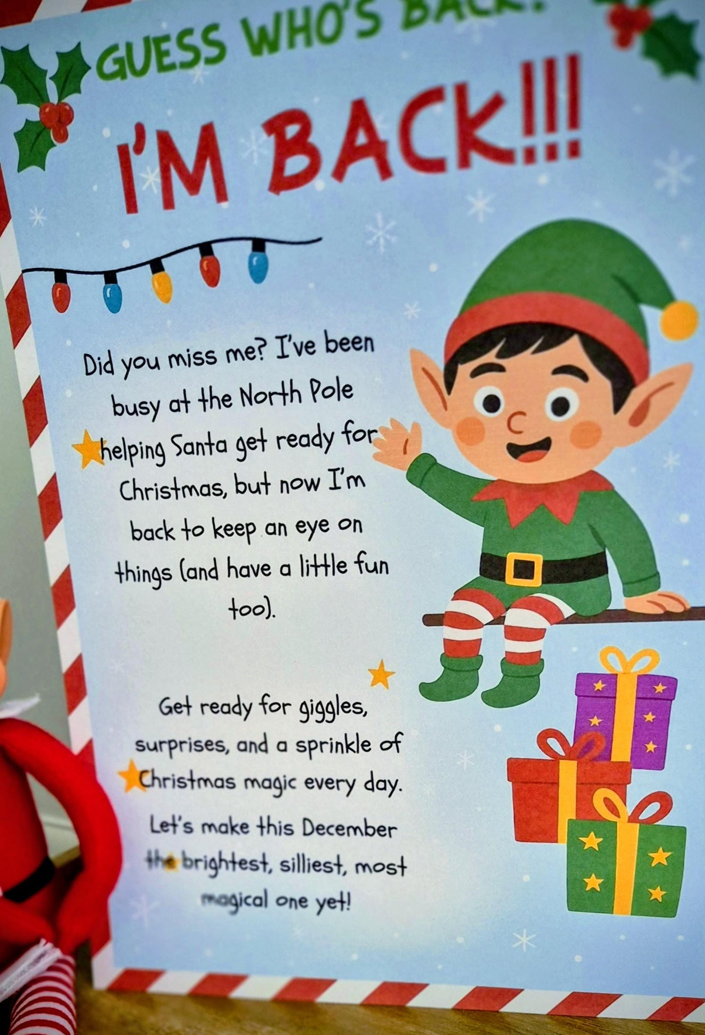 Personalized Elf Arrival Letter: Festive Christmas Envelope