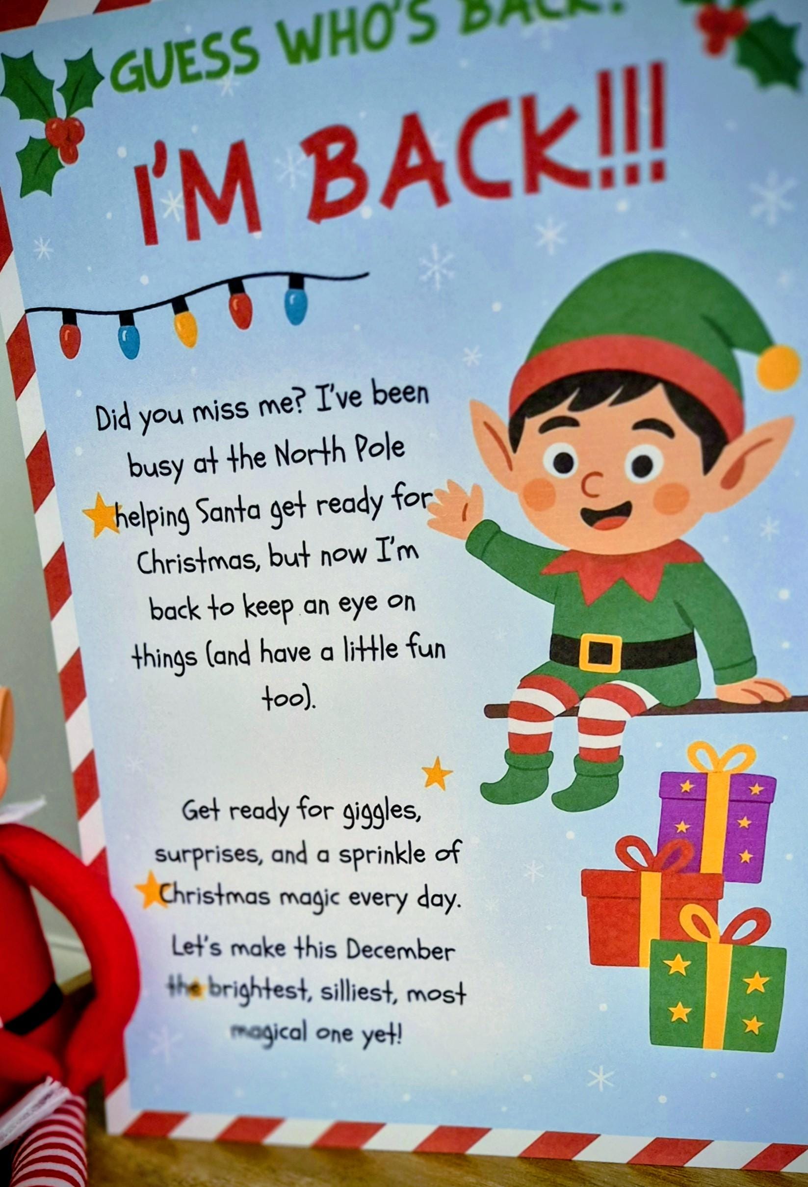 Personalized Elf Arrival Letter: Festive Christmas Envelope