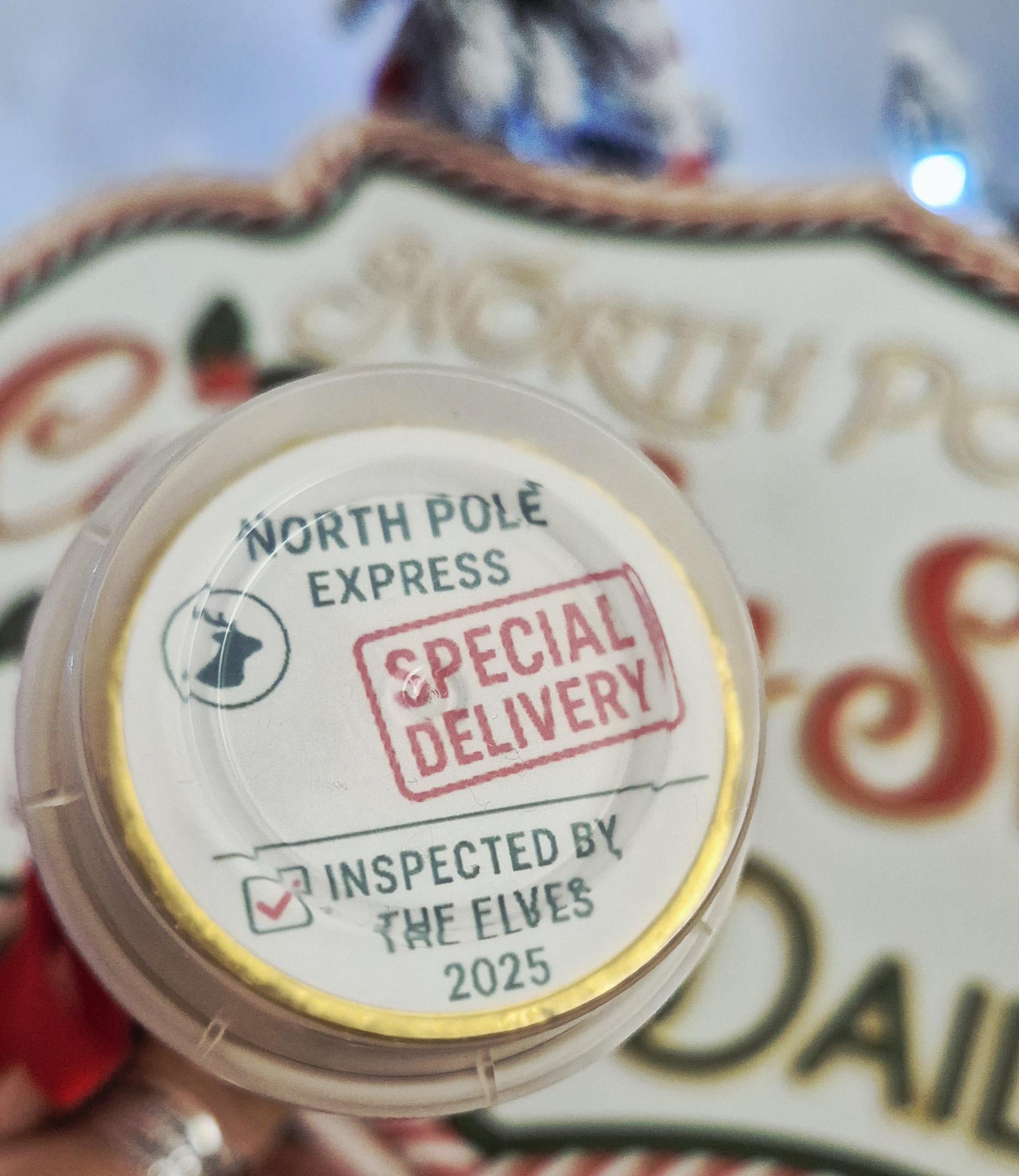 Personalised Santa chocolate coin push pop - Chocolate stocking fillers- Xmas eve chocolate - Christmas eve box filler