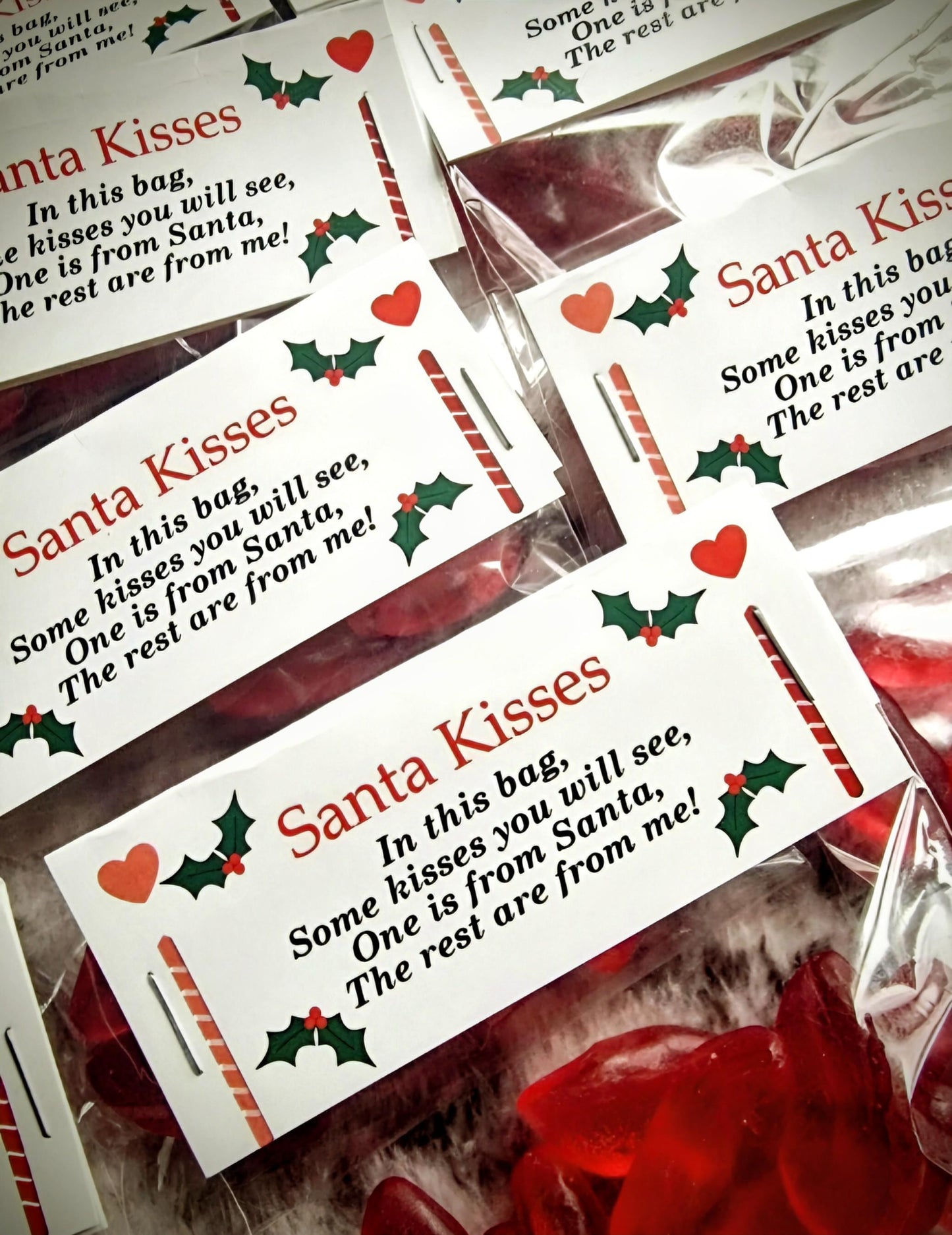 Christmas sweet pouches- Reindeer noses- Elf Kisses - Santa Kisses