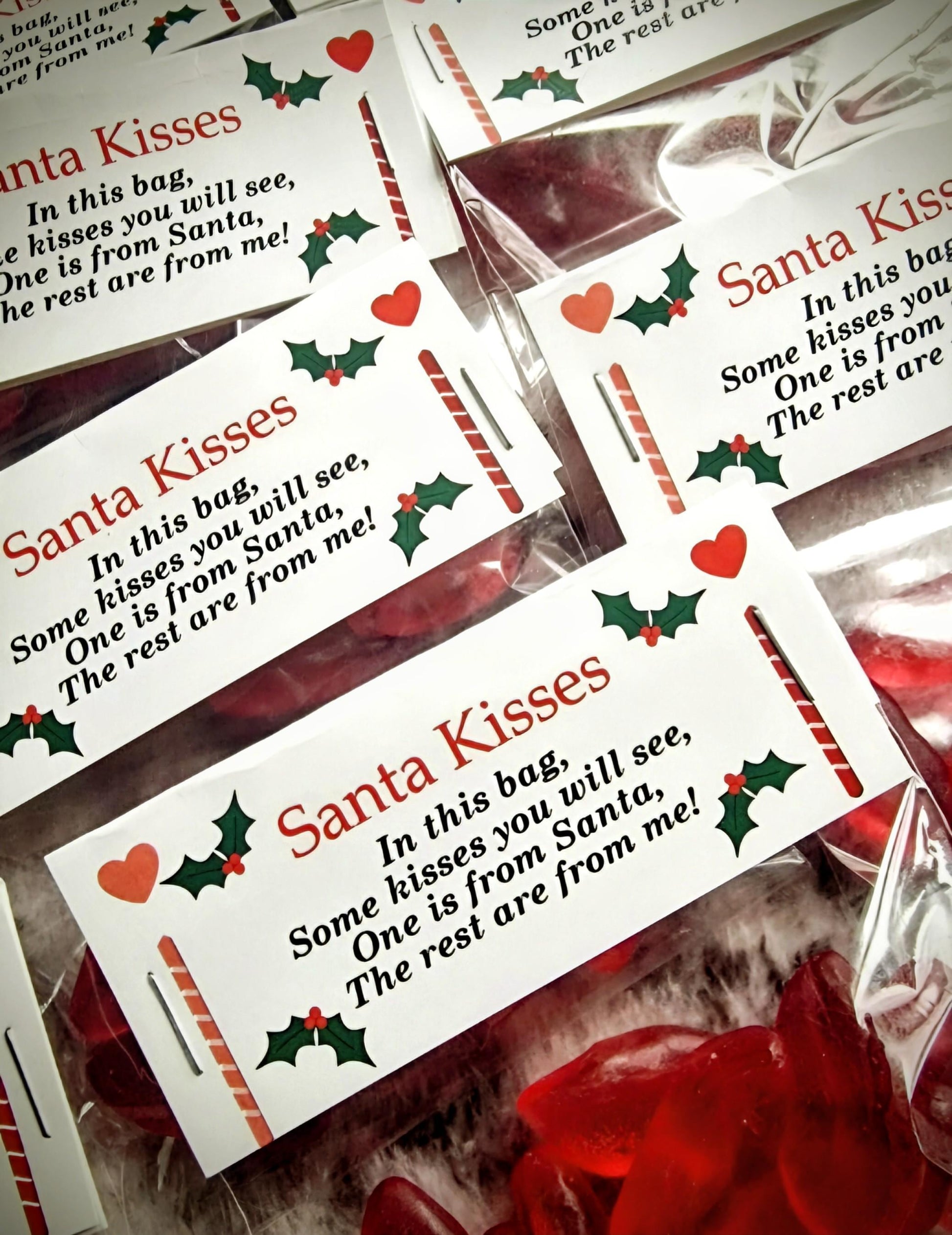 Christmas sweet pouches- Reindeer noses- Elf Kisses - Santa Kisses