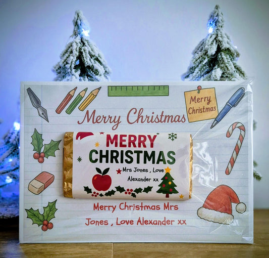 MERRY christmas hocolate board - Teacher gift - chocolate message board.- Personalised