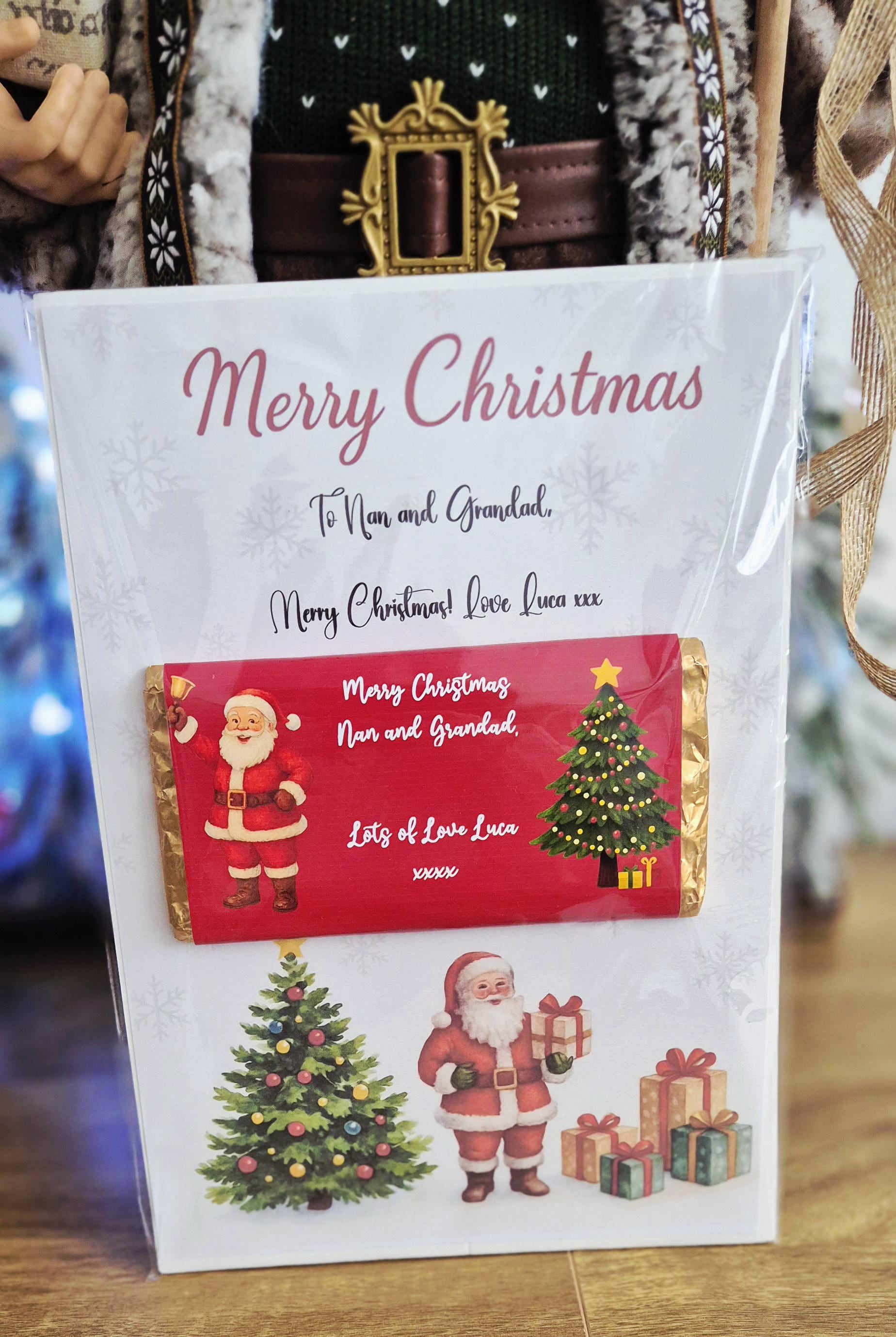 MERRY christmas hocolate board - chocolate message board.- Personalised