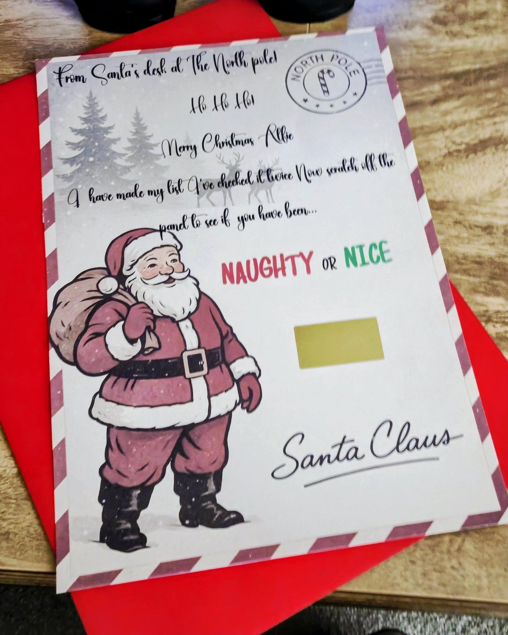 Santa letter - Naughty or Nice list - Scratch off letter