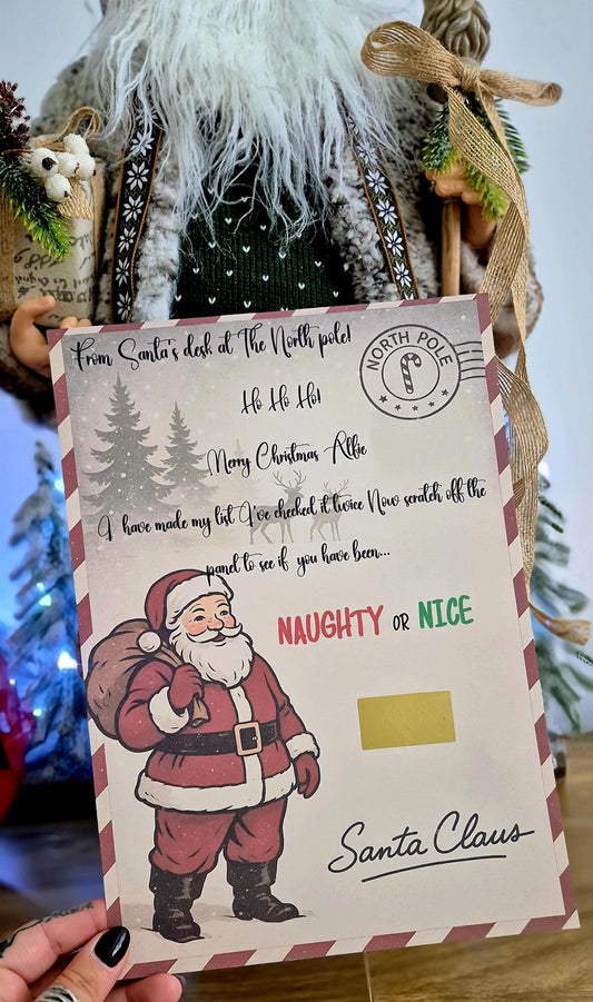 Santa letter - Naughty or Nice list - Scratch off letter