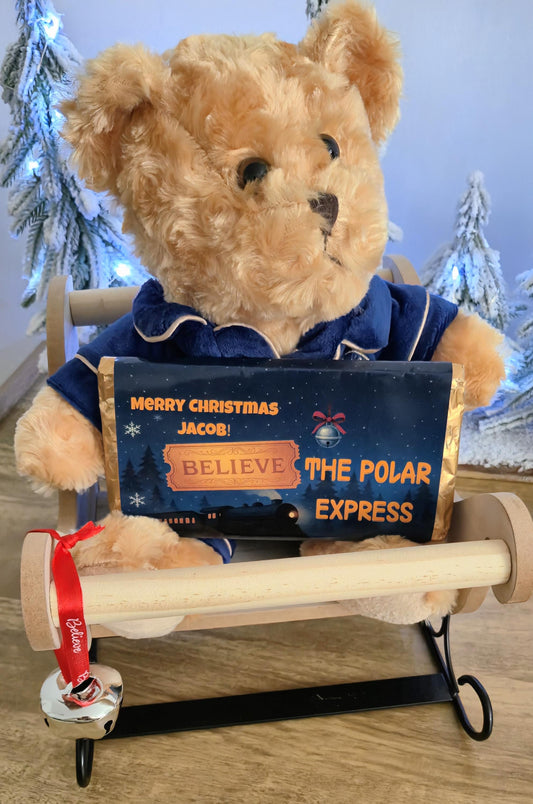 Personalised Polar express customisable chocolate bar - christmas - stocking filler - Christmas eve box