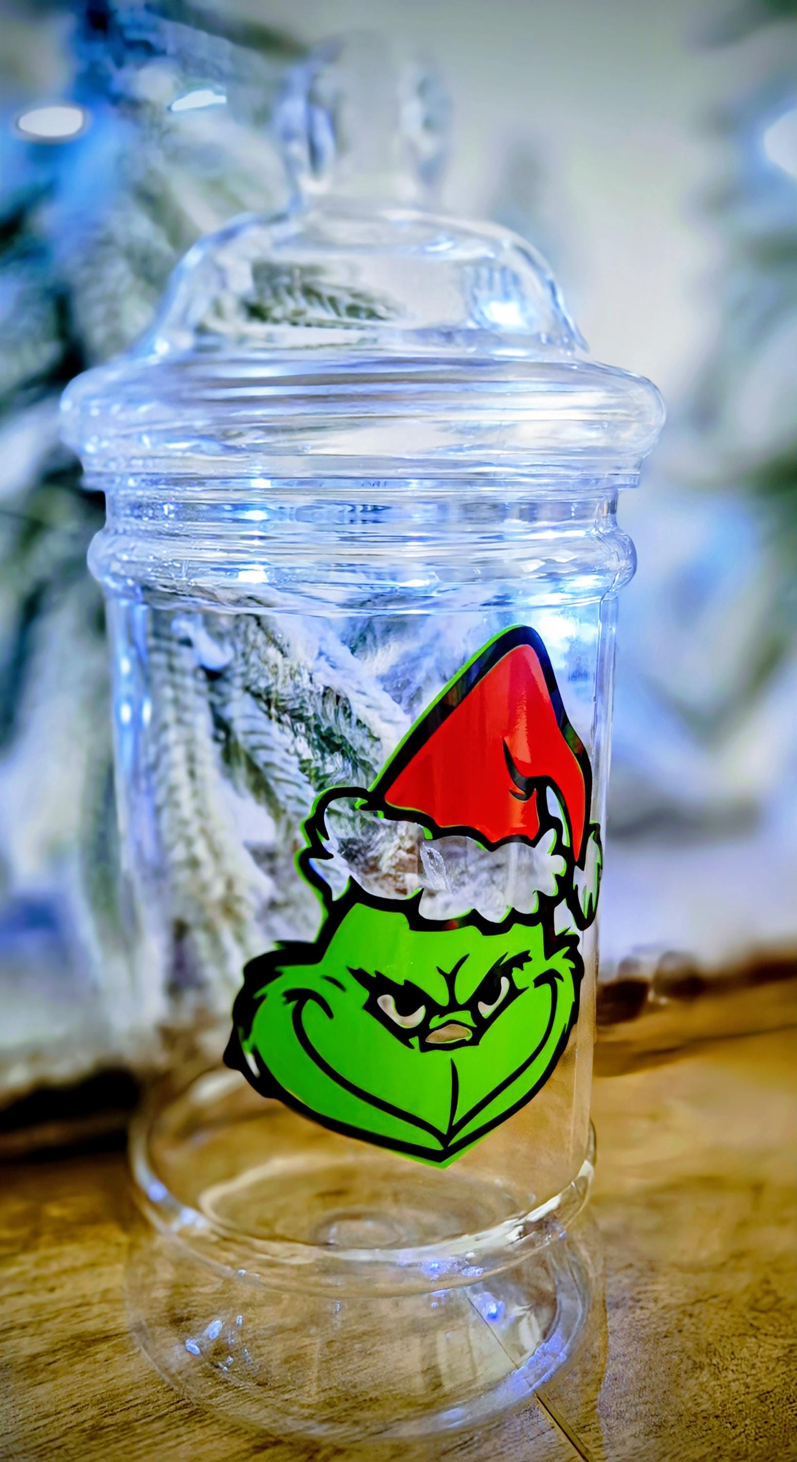 Personalised Grinch-mas sweet jars- Christmas - stocking filler - xmas eve box
