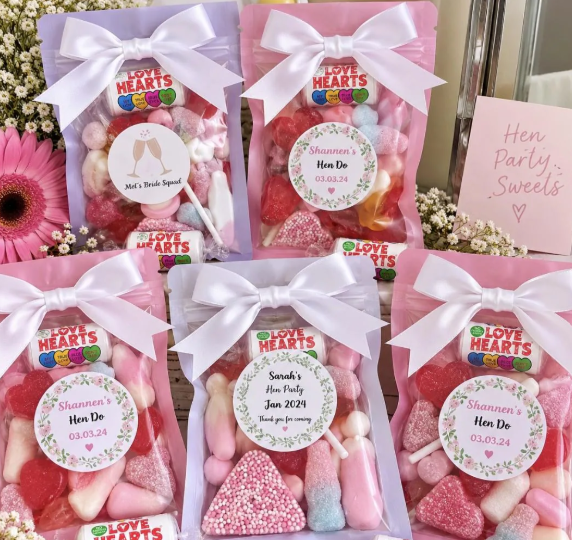 Large Personalised Hen Do Sweet Bags | Hen Party Favours