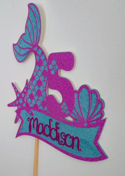 Mermaid Themed Large Cake Topper