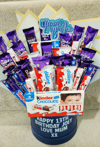Kinder/Cadbury Hat Box Bouquet
