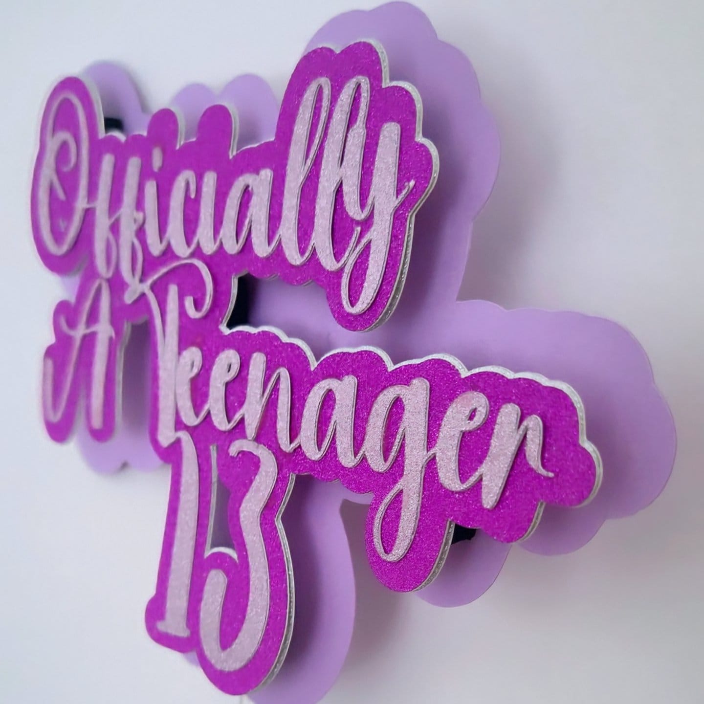 Pink Officially a Teenager Cake Topper | 13th Birthday Decoration