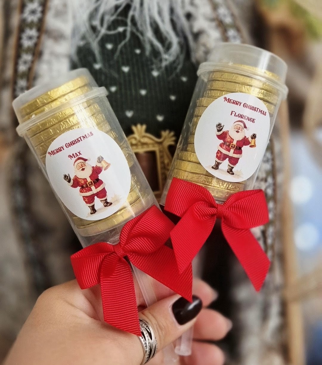 Personalised Santa Chocolate Coin Push Pop