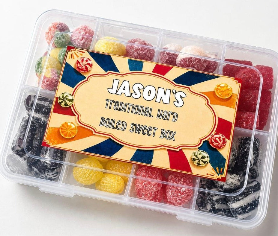 Personalised Retro Hard Boiled Sweet Box