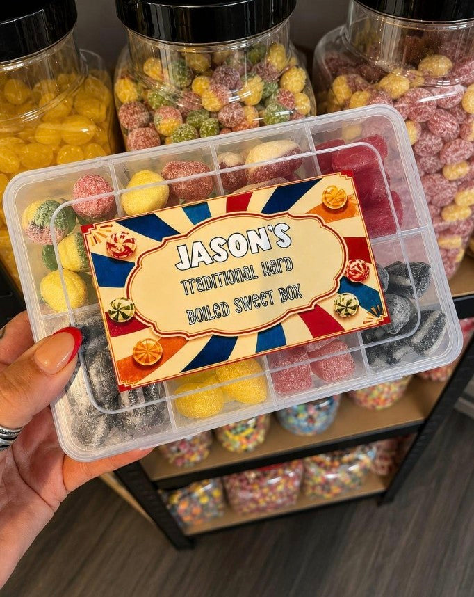 Personalised Retro Hard Boiled Sweet Box