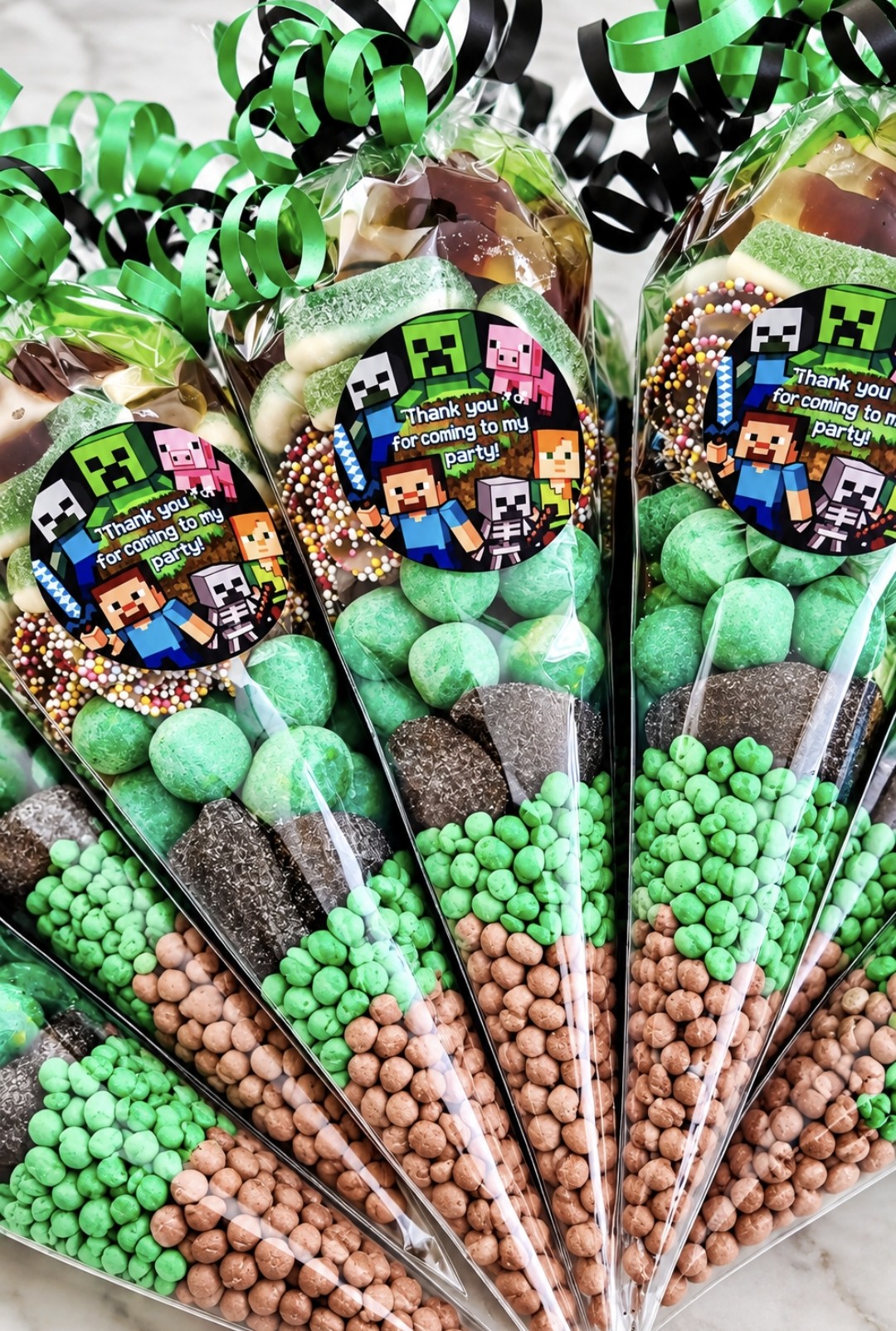 Personalised Minecraft Party Sweet Cones | Minecraft Party Favours