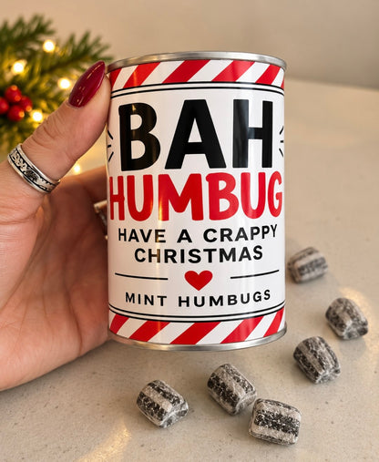 Bah Humbug Christmas Sweet Tin – Mint Humbugs