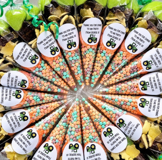 Tractor Party Sweet Cones | Farm Birthday Party Favours