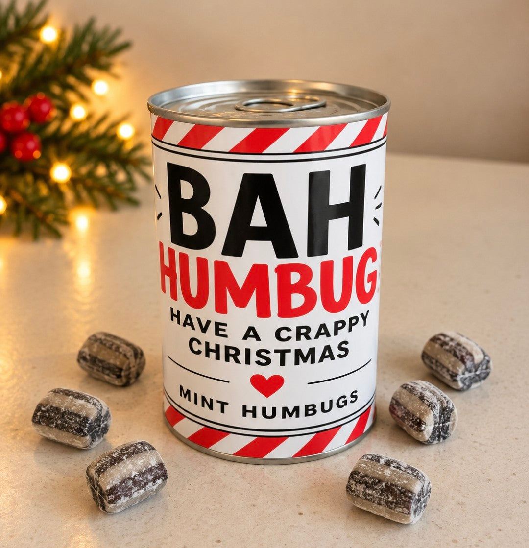 Bah Humbug Christmas Sweet Tin – Mint Humbugs