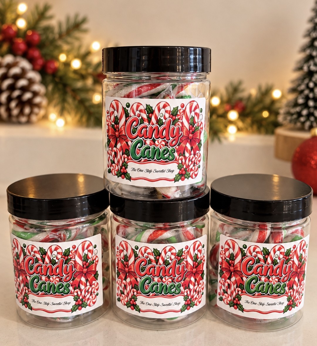 Christmas Candy Cane Sweet Jar – Traditional Festive Christmas Gift