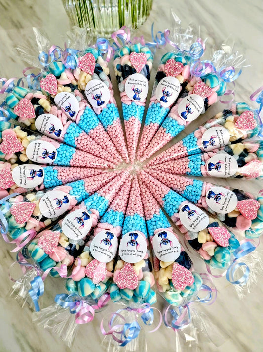 Personalised Stitch Sweet Cones | Birthday Party Favours