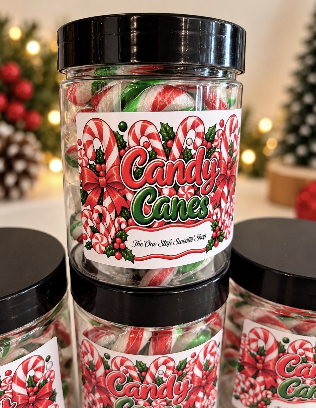 Christmas Candy Cane Sweet Jar – Traditional Festive Christmas Gift