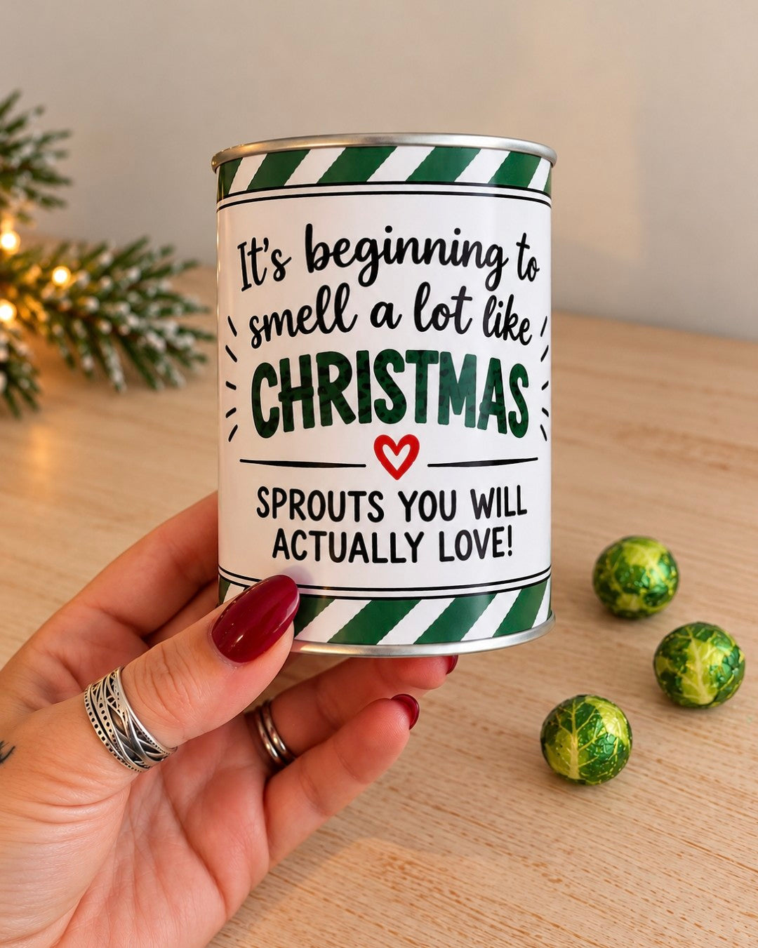 Chocolate Sprouts Christmas Sweet Tin – Festive Novelty Gift