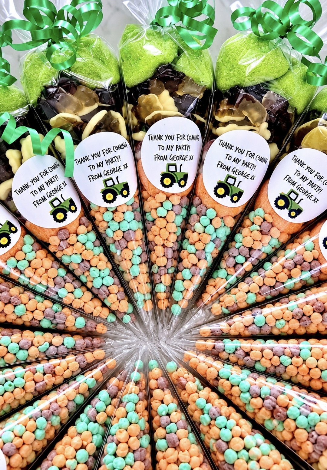 Tractor Party Sweet Cones | Farm Birthday Party Favours