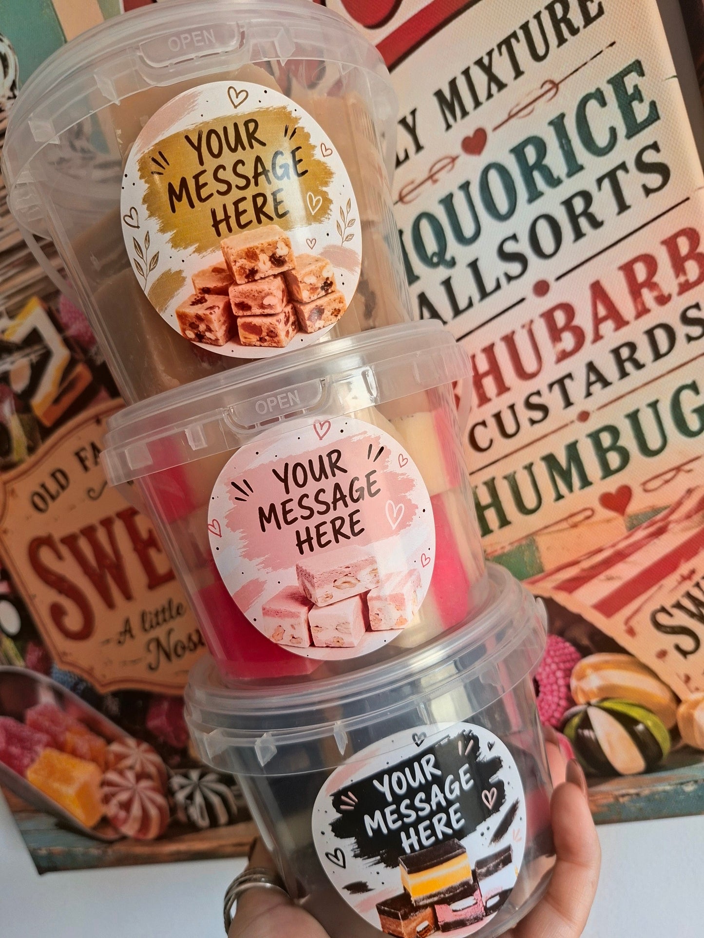 Personalised Fudge Gift Tubs – Pick Your Flavour & Add Your Own Message