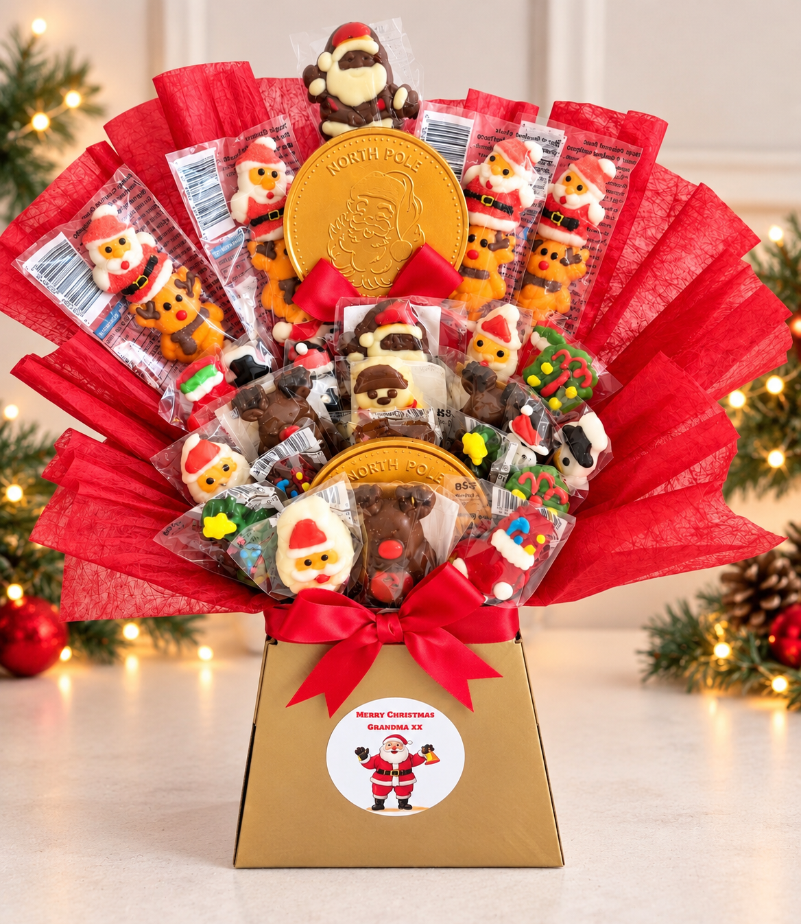 Personalised Christmas Sweet & Chocolate Bouquet